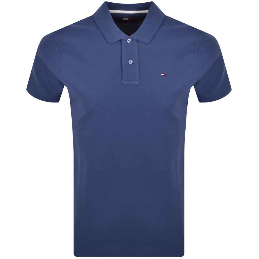 Image number 1 for Tommy Jeans Tipped Polo Shirt Blue