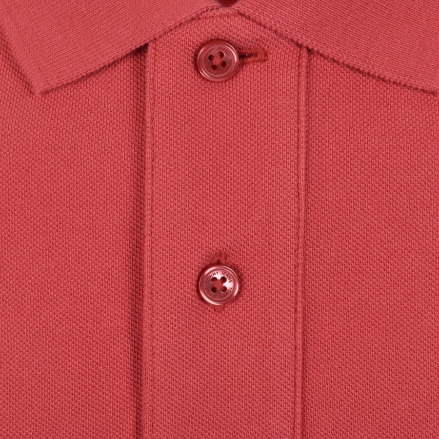 Image number 4 for Tommy Jeans Tipped Polo Shirt Red