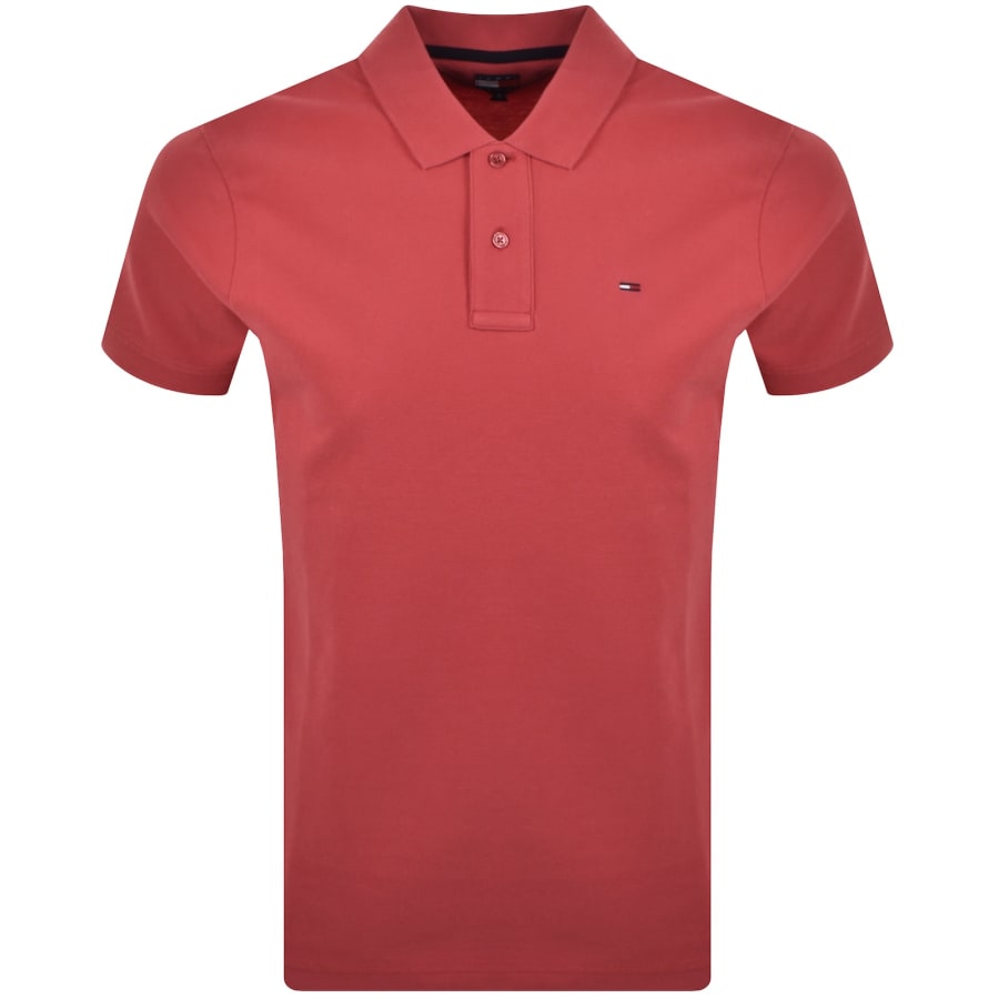 Image number 1 for Tommy Jeans Tipped Polo Shirt Red