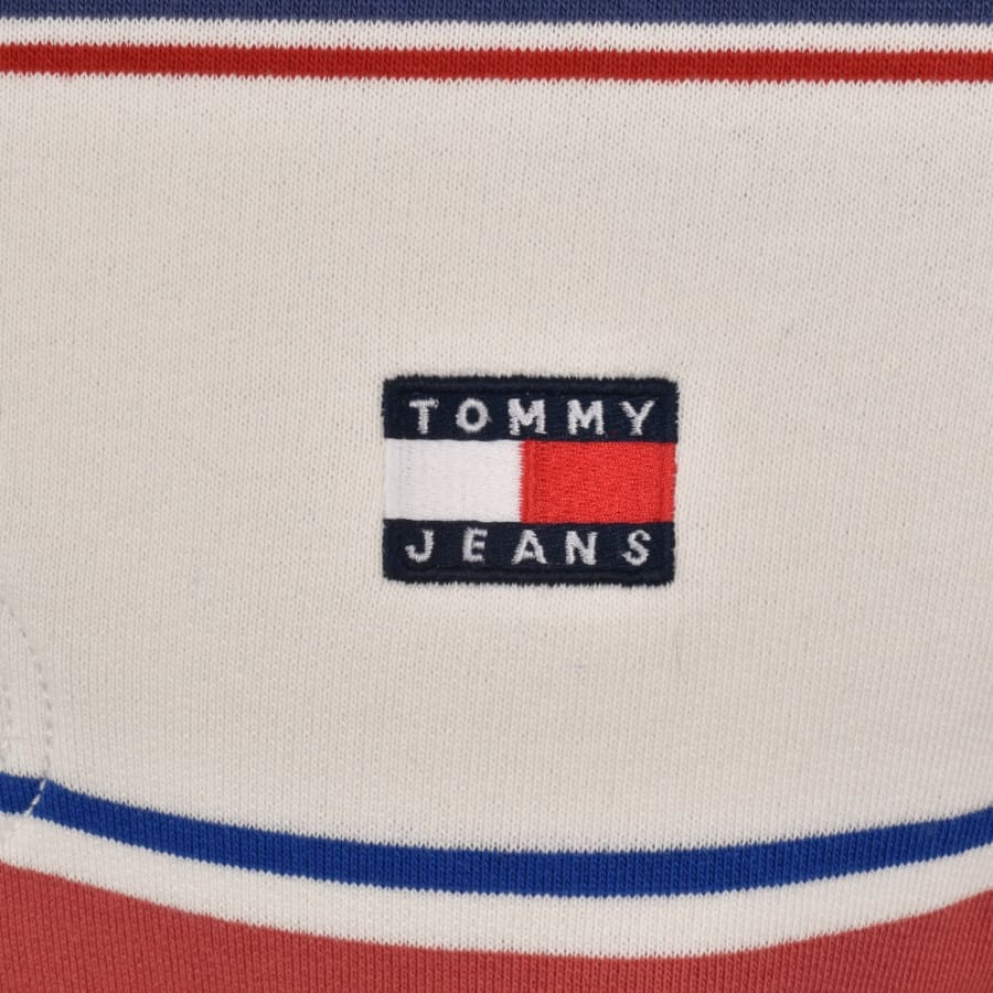 Image number 3 for Tommy Jeans Stripe Rugby Shirt Ecru