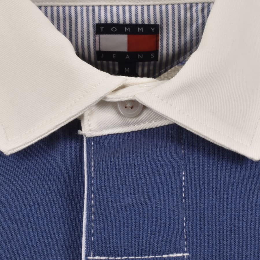 Image number 4 for Tommy Jeans Stripe Rugby Shirt Ecru