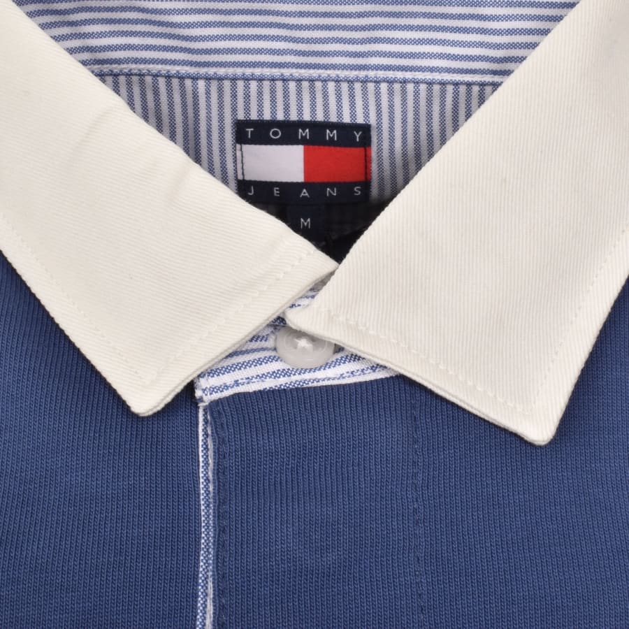 Image number 4 for Tommy Jeans Badge Rugby Shirt Blue
