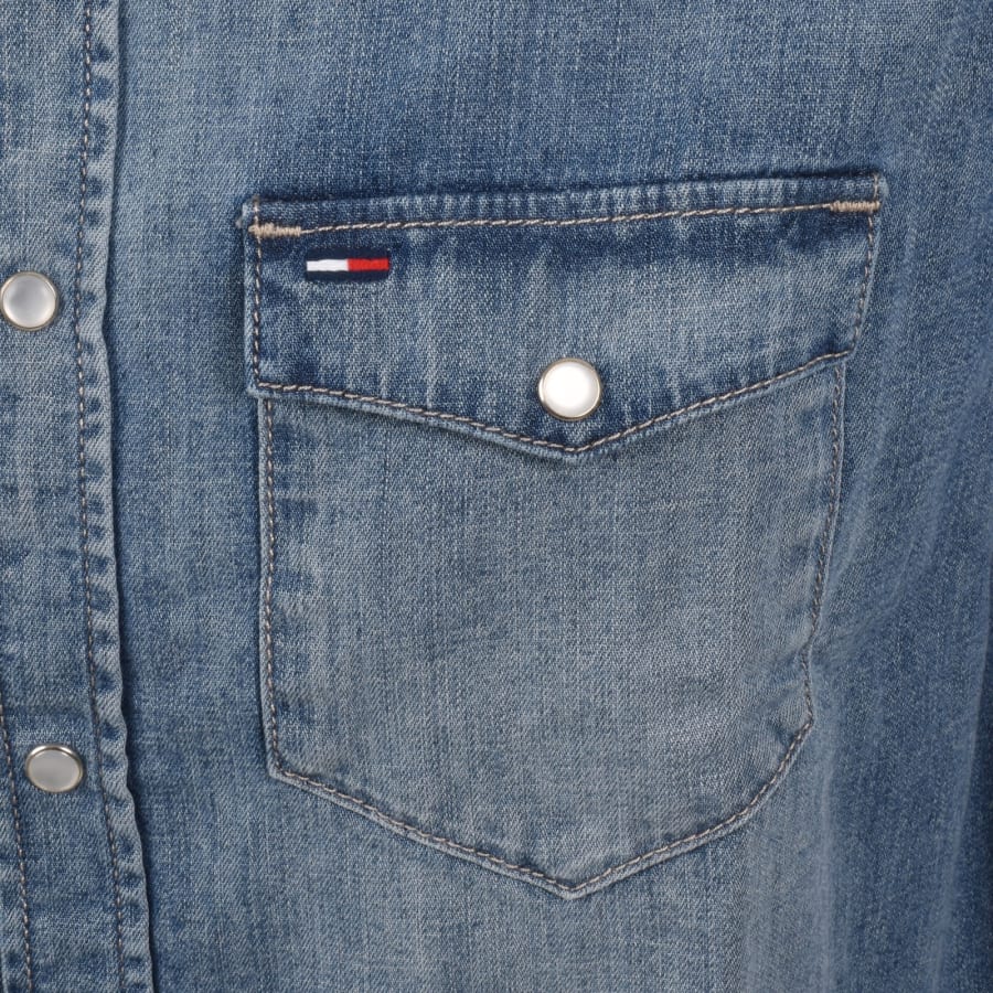 Image number 3 for Tommy Jeans Western Denim Shirt Blue