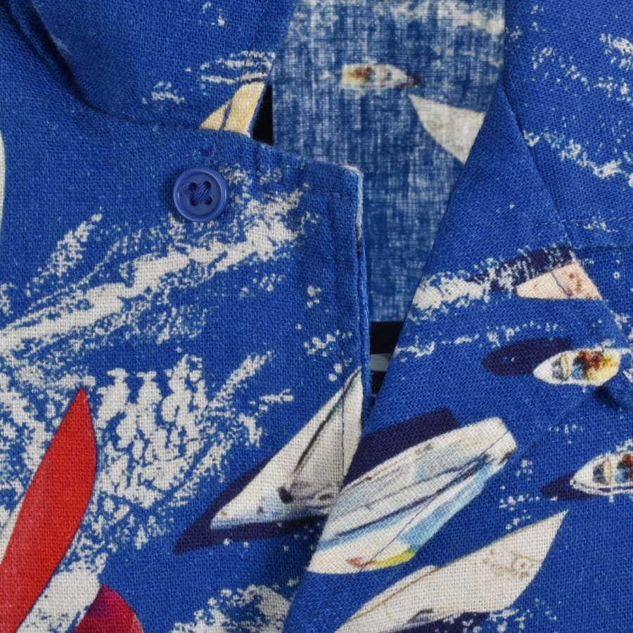 Image number 3 for Tommy Jeans All Over Print Shirt Blue