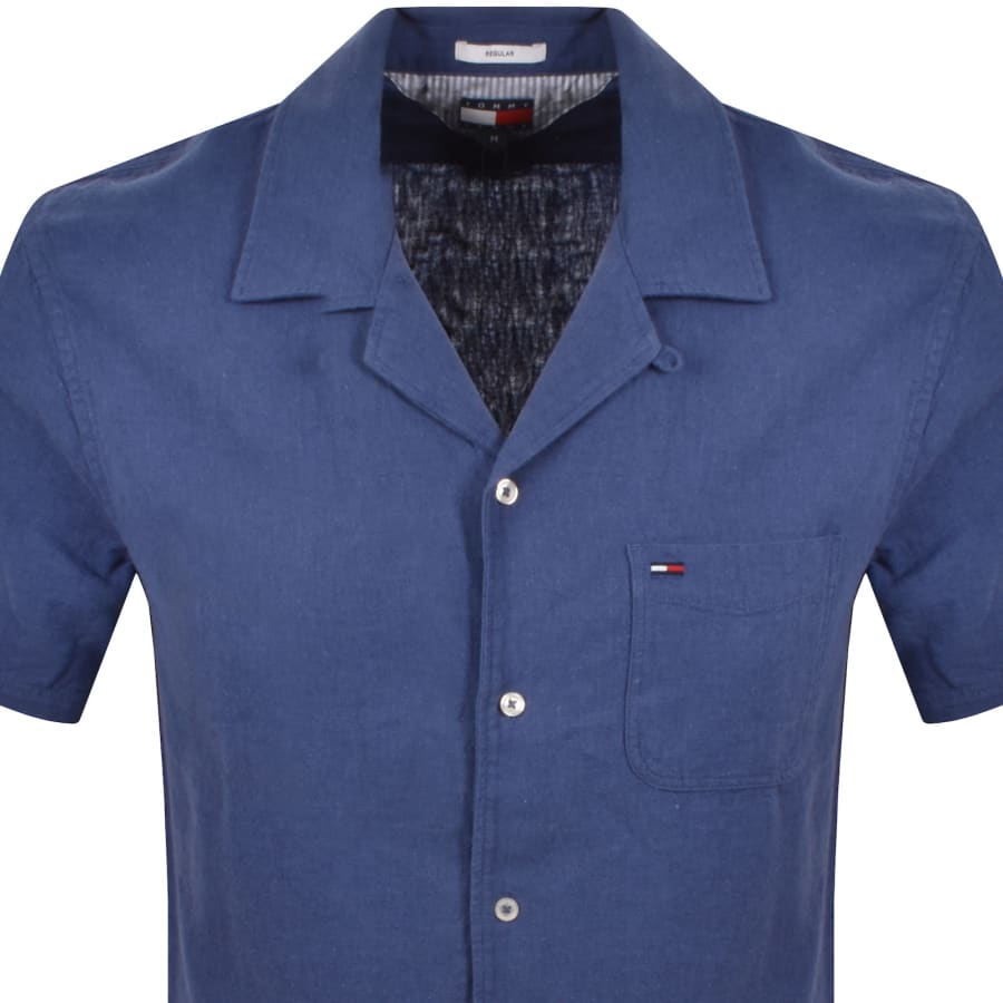 Image number 2 for Tommy Jeans Linen Blend Shirt Blue