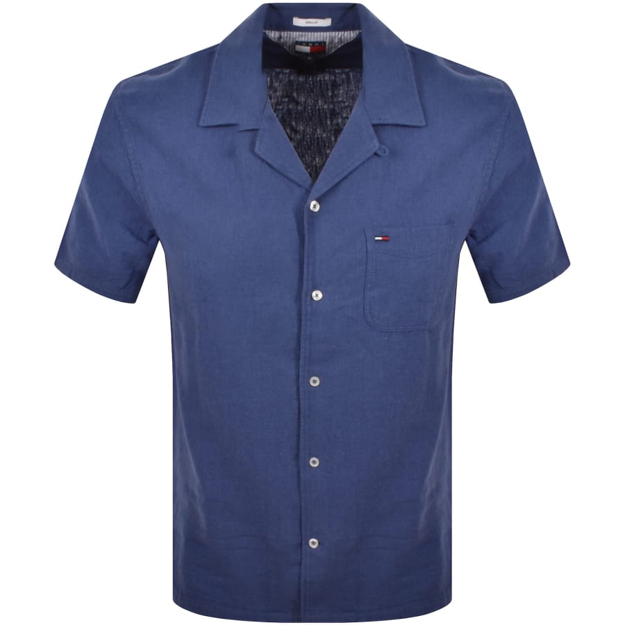Image number 1 for Tommy Jeans Linen Blend Shirt Blue