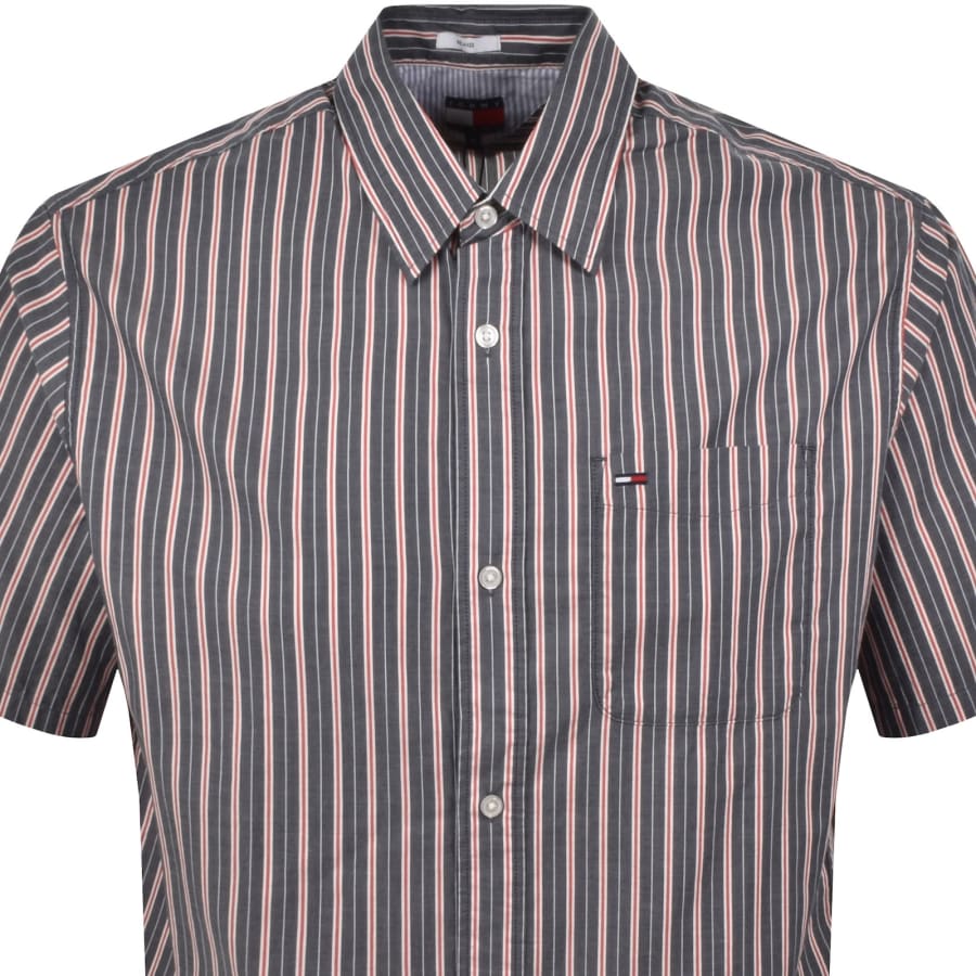 Image number 2 for Tommy Jeans Relaxed Poplin Stripe Shirt Navy