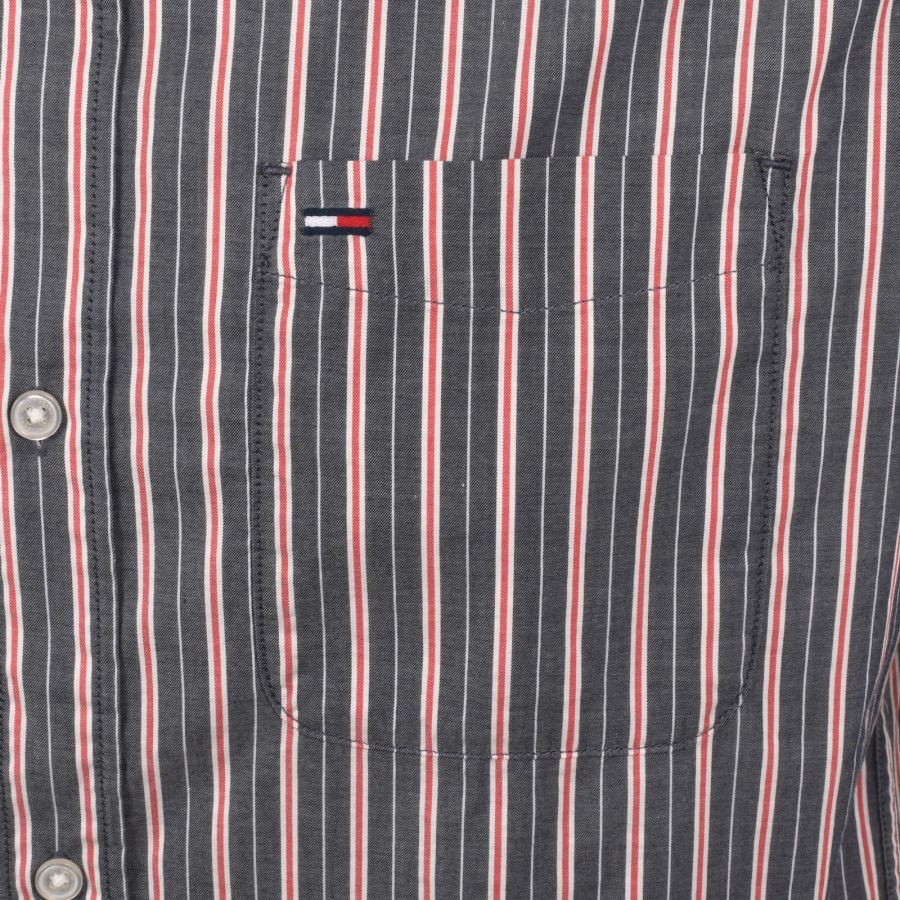 Image number 3 for Tommy Jeans Relaxed Poplin Stripe Shirt Navy