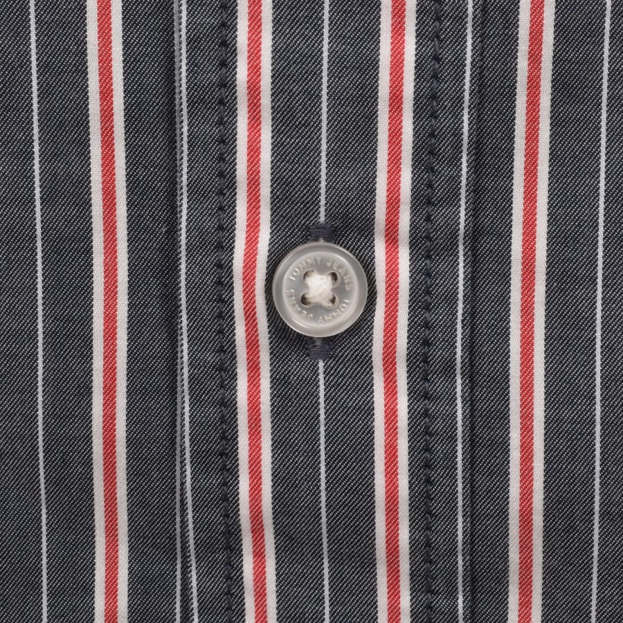 Image number 4 for Tommy Jeans Relaxed Poplin Stripe Shirt Navy