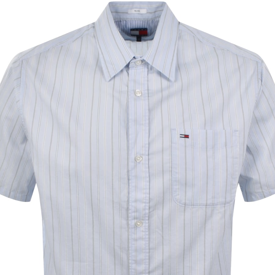 Image number 2 for Tommy Jeans Relaxed Poplin Stripe Shirt Blue