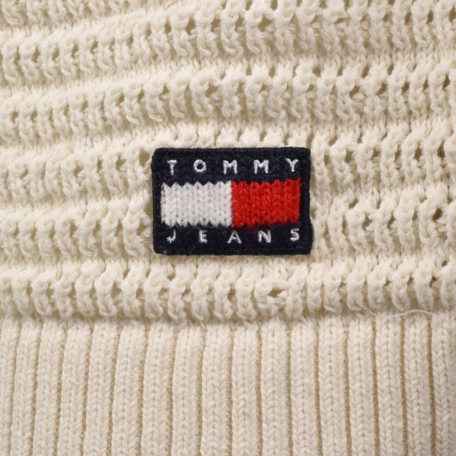 Image number 3 for Tommy Jeans Crochet Jumper Calico Cream