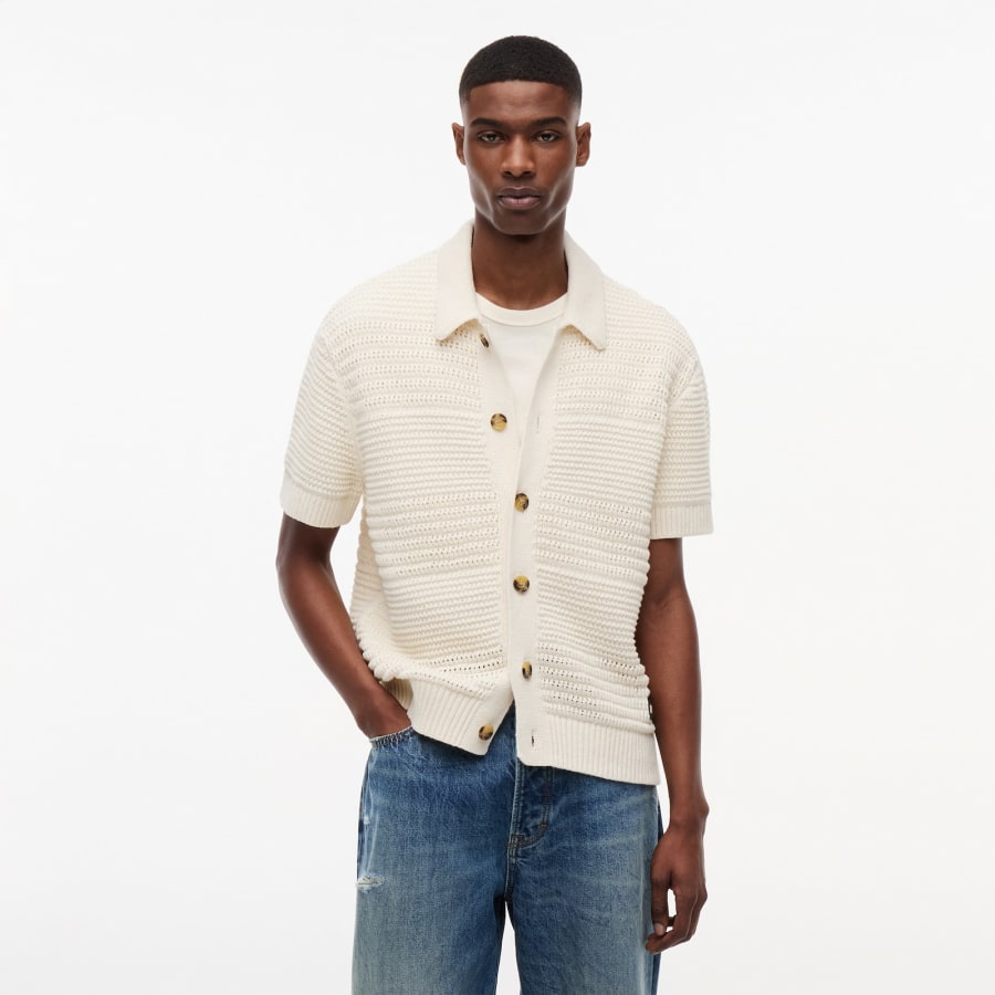 Image number 4 for Tommy Jeans Crochet Jumper Calico Cream