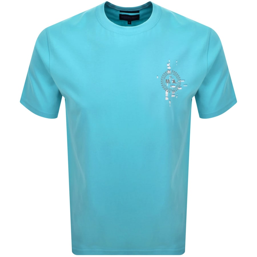 Image number 2 for Marshall Artist Glitch Theory T Shirt Blue