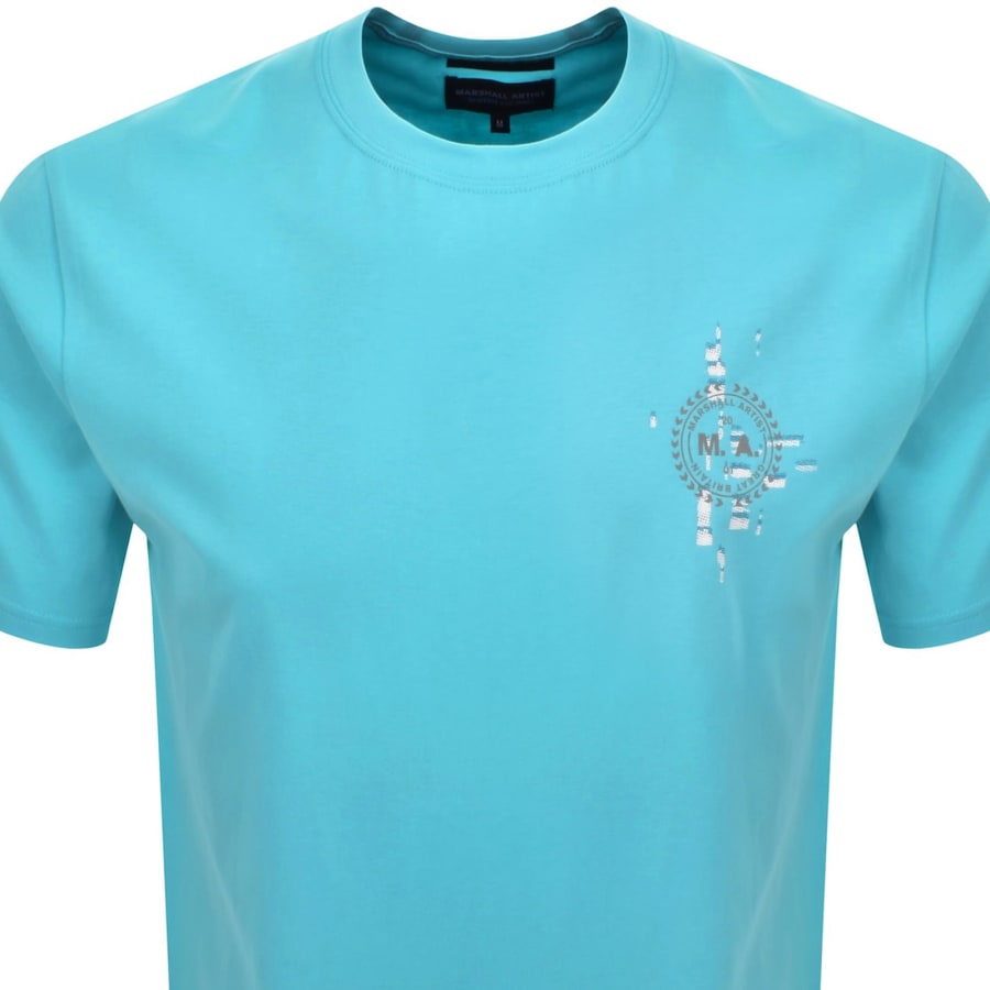 Image number 3 for Marshall Artist Glitch Theory T Shirt Blue
