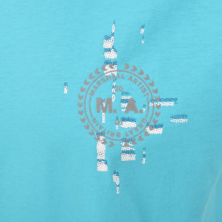 Image number 4 for Marshall Artist Glitch Theory T Shirt Blue