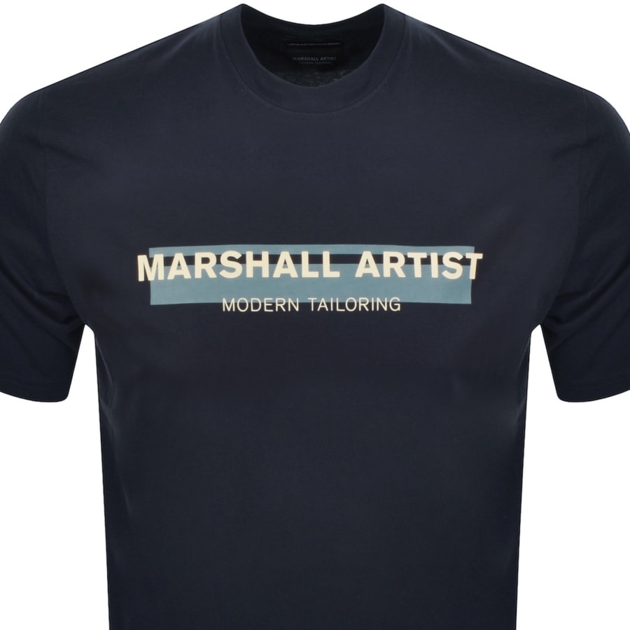 Image number 2 for Marshall Artist Seafield Logo T Shirt Navy