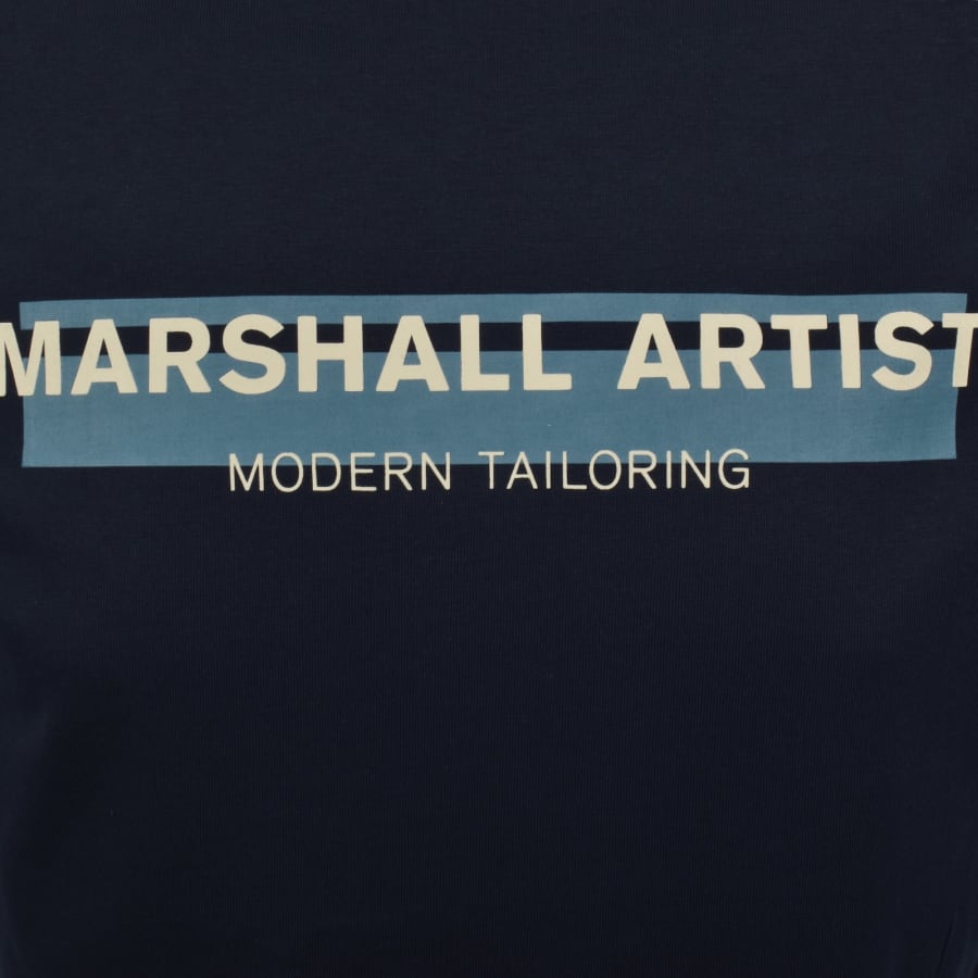 Image number 3 for Marshall Artist Seafield Logo T Shirt Navy