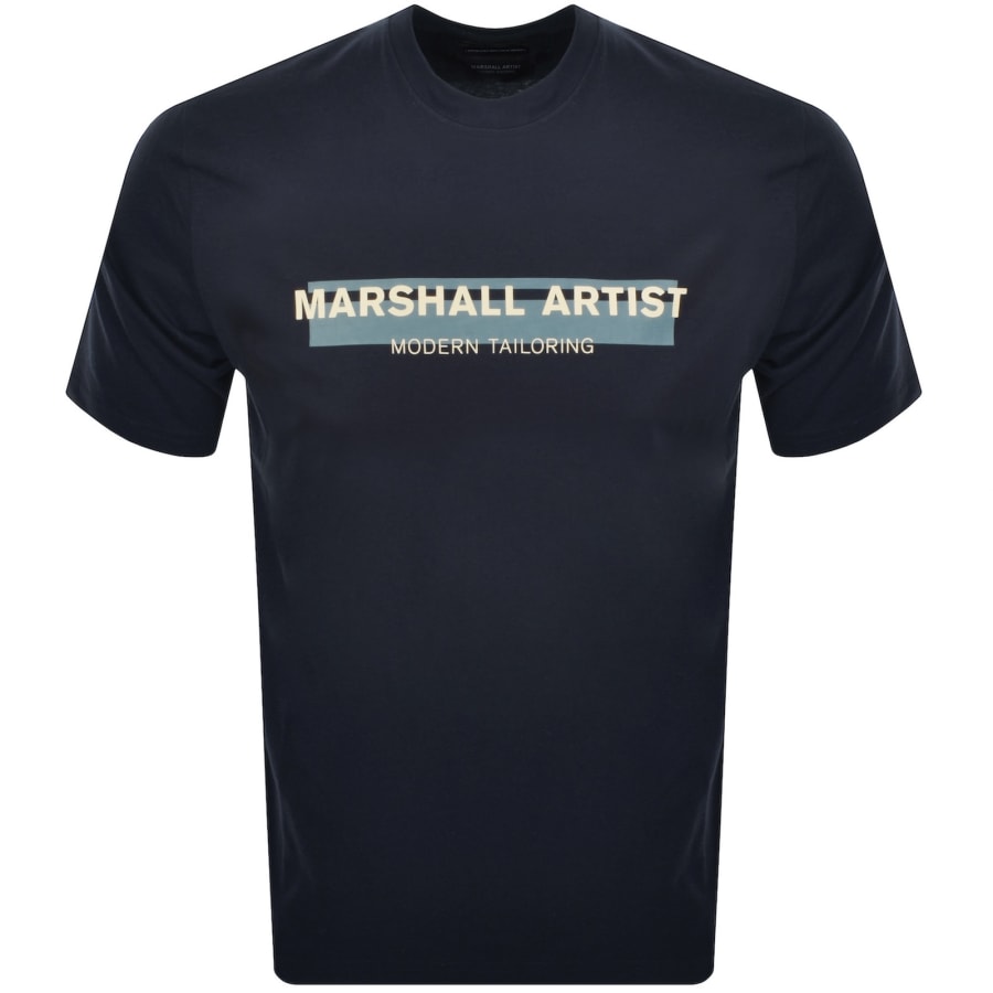 Image number 1 for Marshall Artist Seafield Logo T Shirt Navy