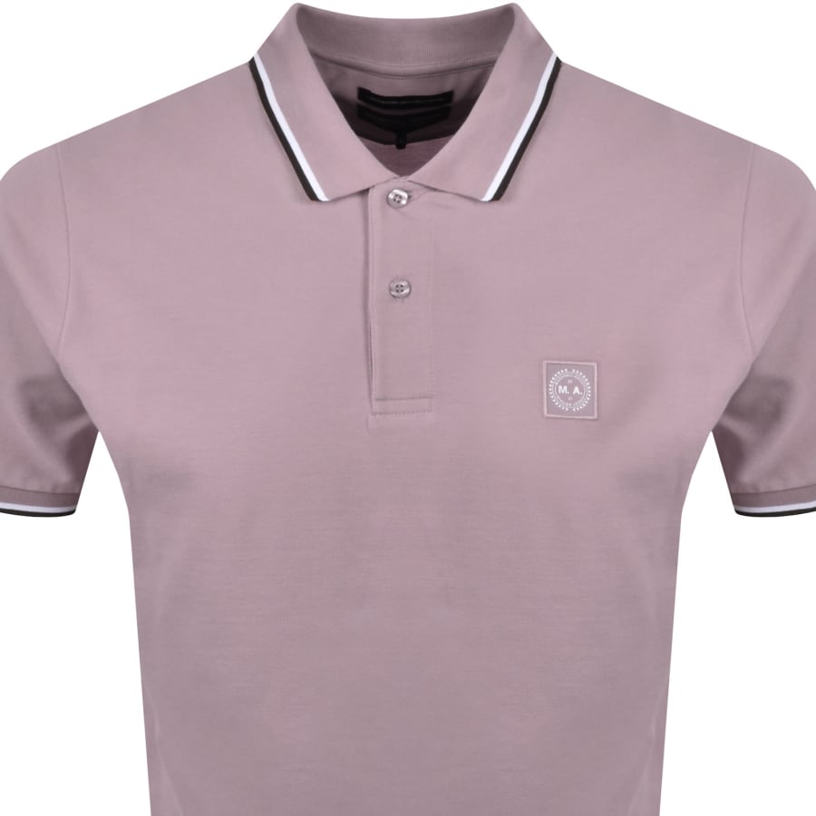 Image number 2 for Marshall Artist Tipped Polo T Shirt Lilac