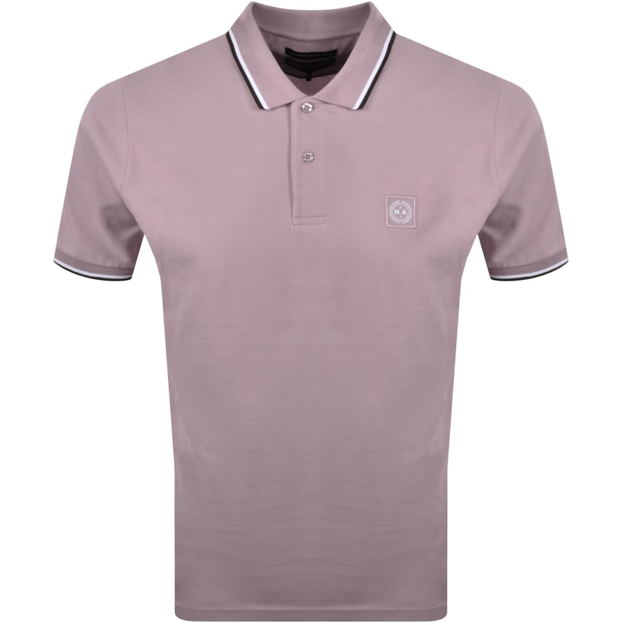 Image number 1 for Marshall Artist Tipped Polo T Shirt Lilac