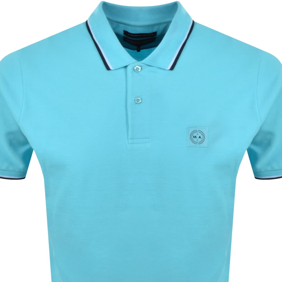 Image number 2 for Marshall Artist Tipped Polo T Shirt Blue
