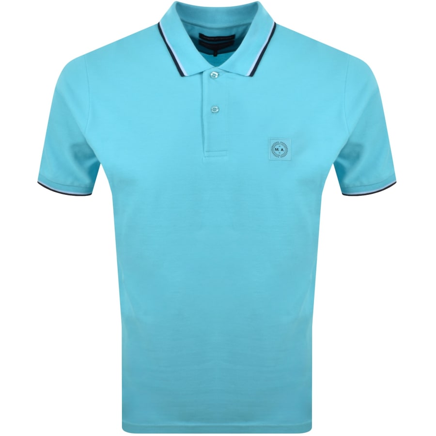 Image number 1 for Marshall Artist Tipped Polo T Shirt Blue