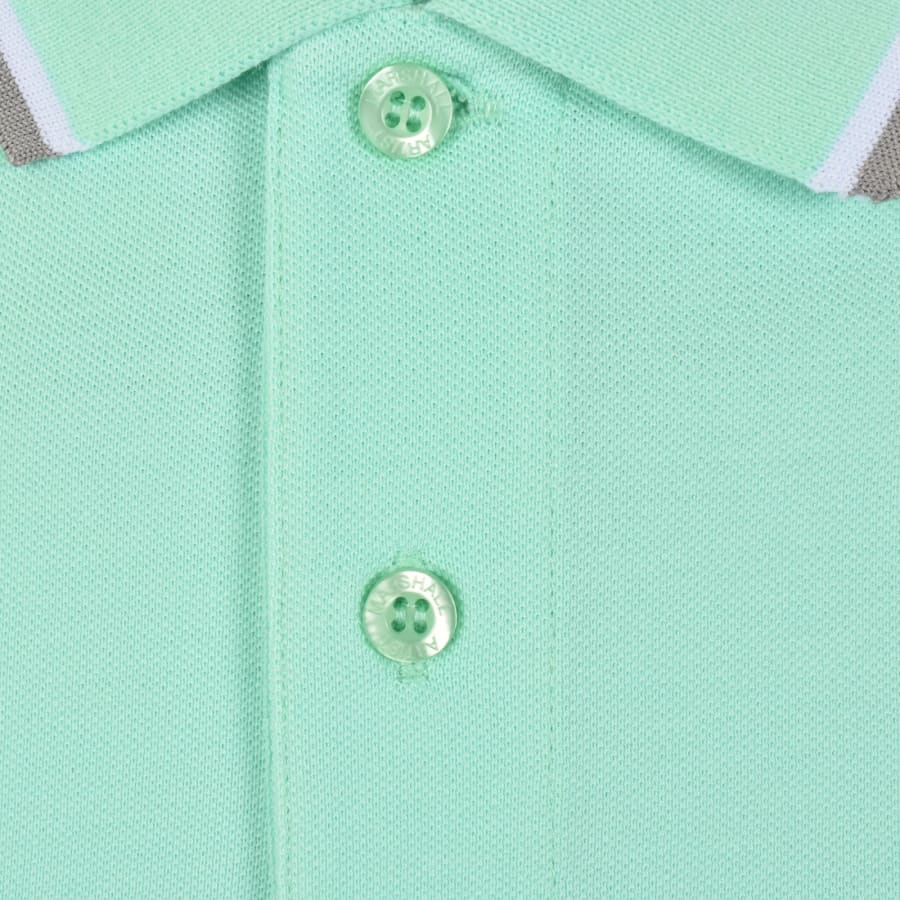 Image number 4 for Marshall Artist Tipped Polo T Shirt Green