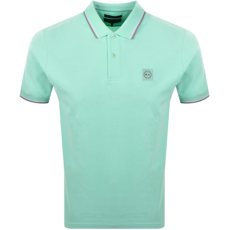 Image number 1 for Marshall Artist Tipped Polo T Shirt Green
