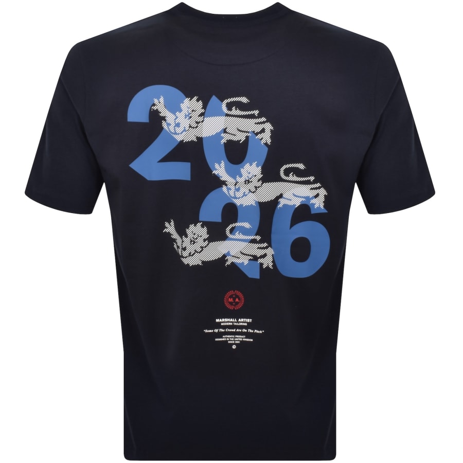 Image number 5 for Marshall Artist World In Motion T Shirt Navy