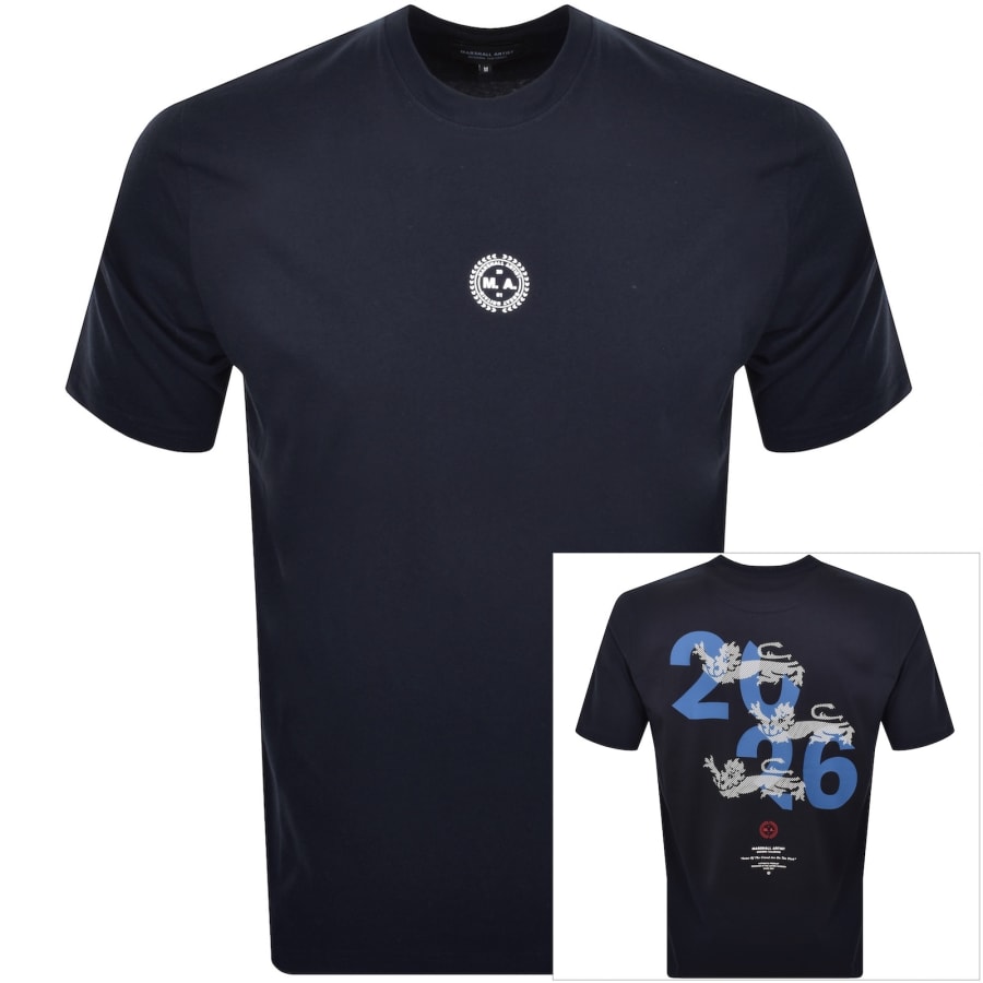 Image number 1 for Marshall Artist World In Motion T Shirt Navy