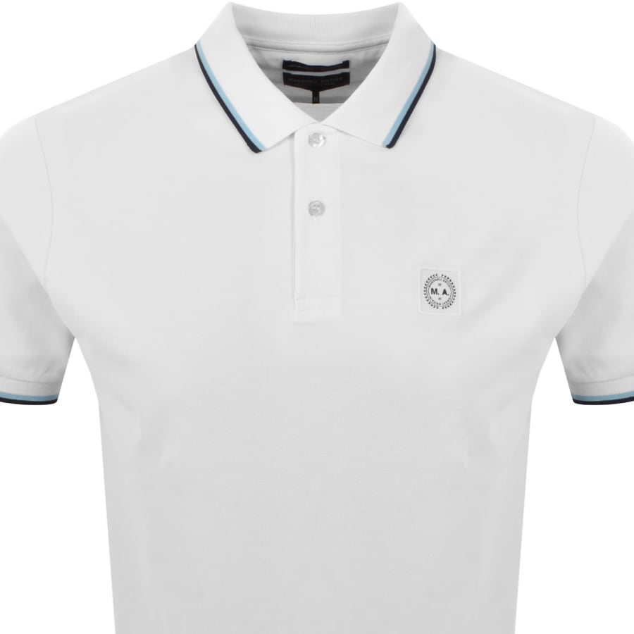 Image number 2 for Marshall Artist Tipped Polo T Shirt White
