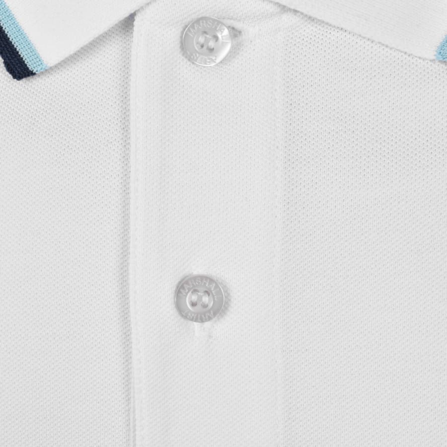 Image number 4 for Marshall Artist Tipped Polo T Shirt White