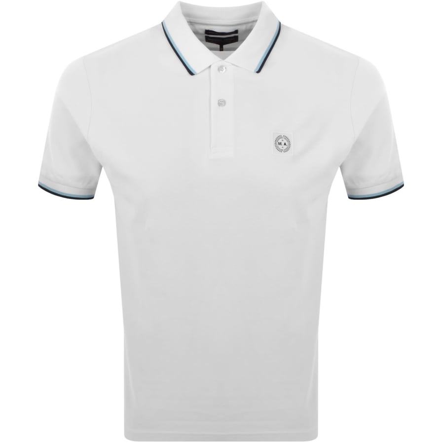 Image number 1 for Marshall Artist Tipped Polo T Shirt White