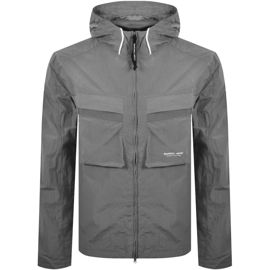 Image number 2 for Marshall Artist Sicuro Hooded Overshirt Grey