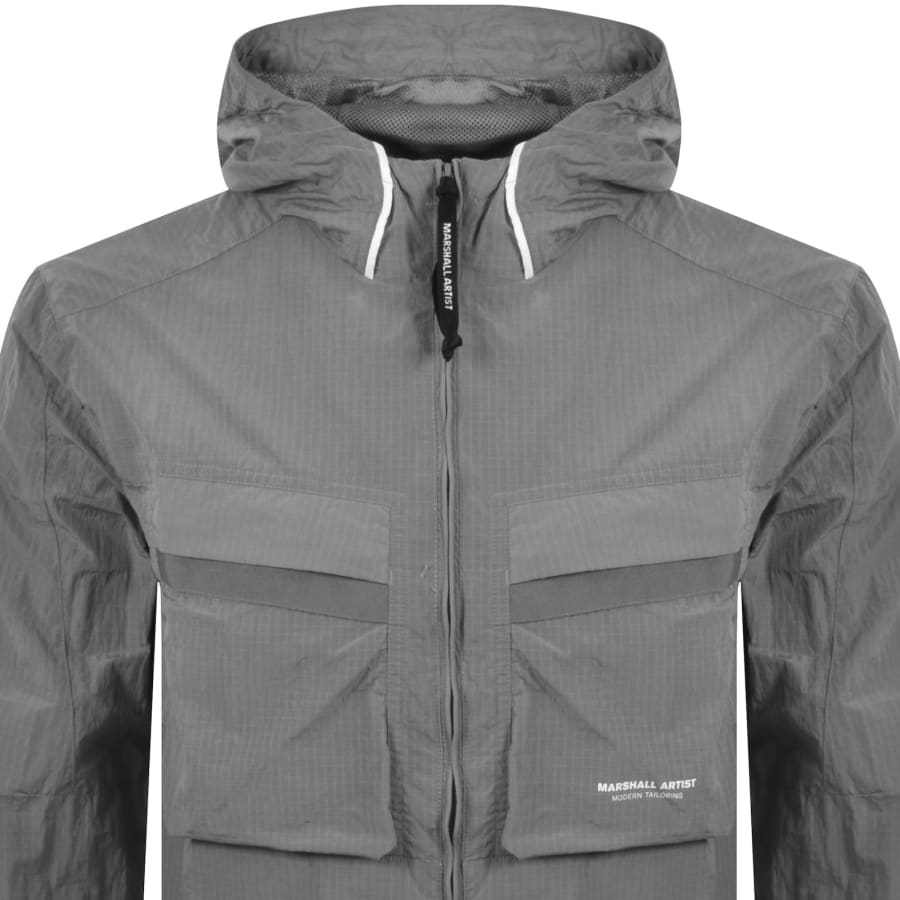 Image number 3 for Marshall Artist Sicuro Hooded Overshirt Grey