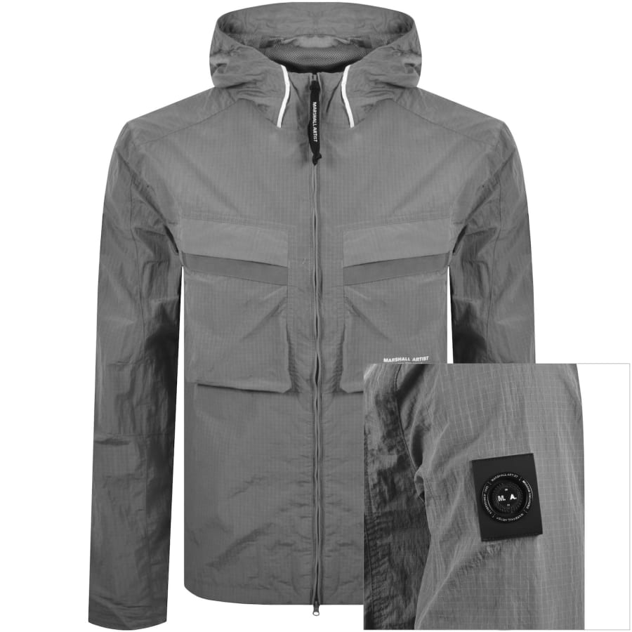 Image number 1 for Marshall Artist Sicuro Hooded Overshirt Grey