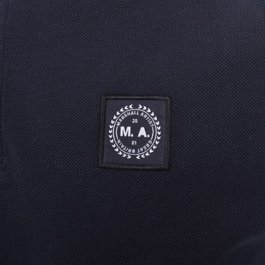 Image number 3 for Marshall Artist Tipped Polo T Shirt Navy
