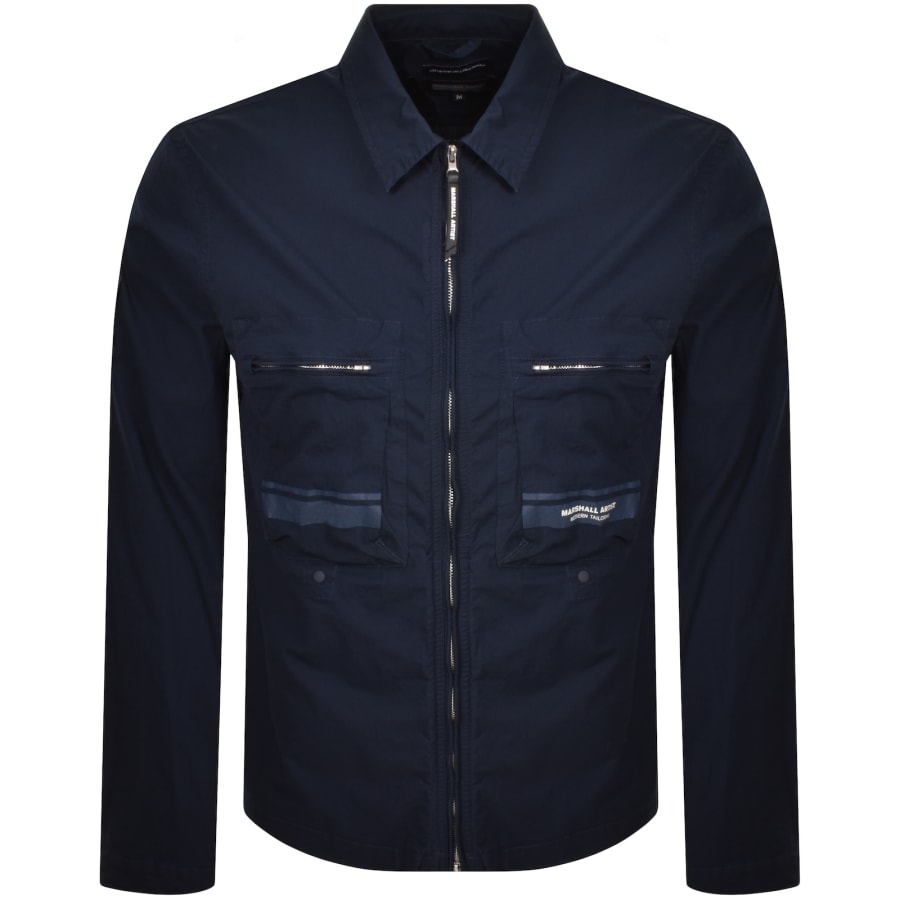Image number 2 for Marshall Artist Seafield Overshirt Navy