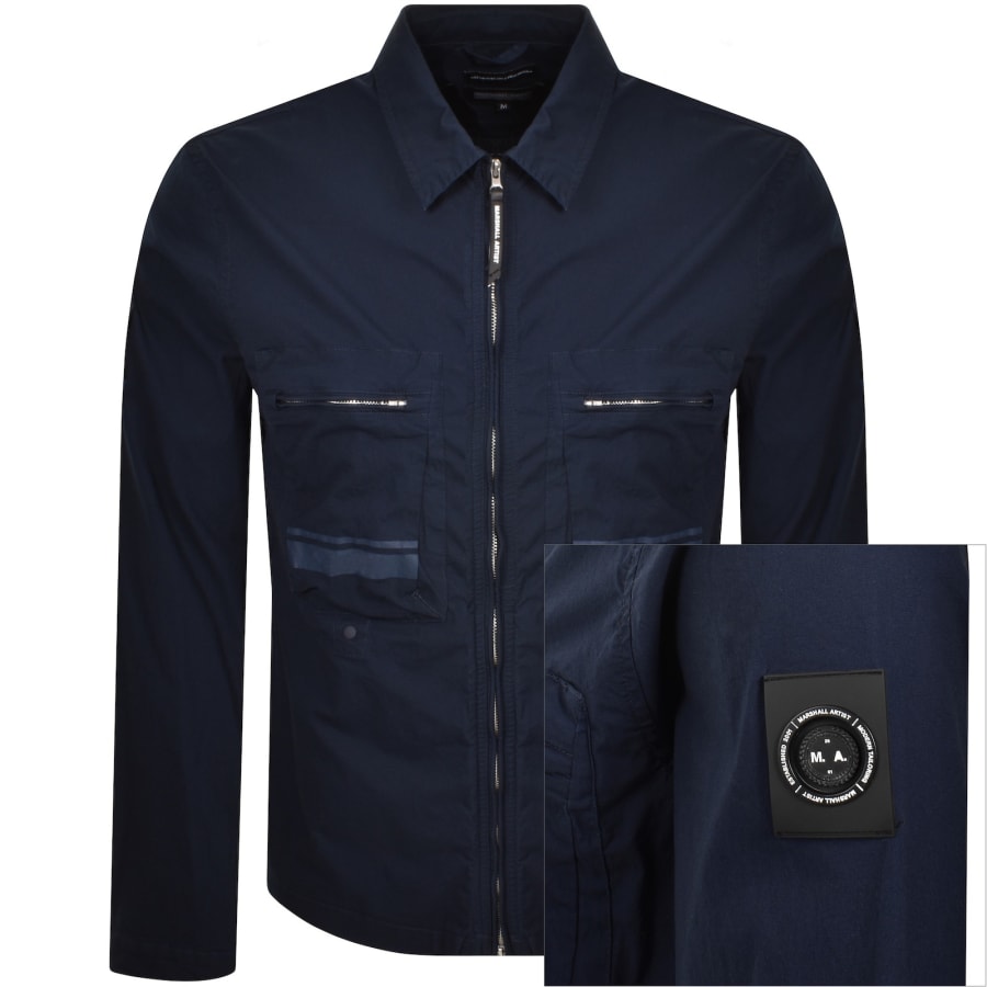 Image number 1 for Marshall Artist Seafield Overshirt Navy