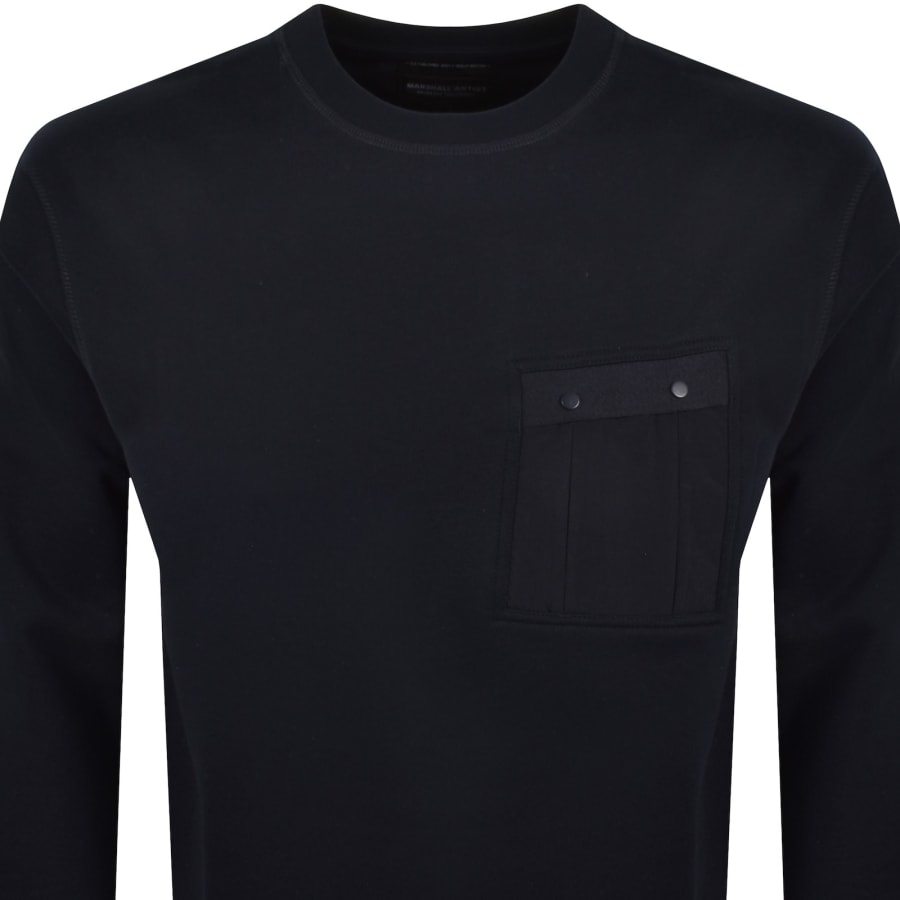 Image number 3 for Marshall Artist Woodvale Sweatshirt Navy