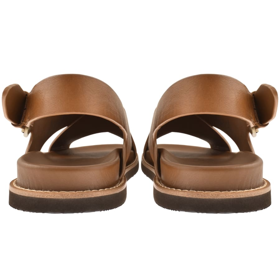 Image number 3 for Ralph Lauren Zane Leather Sandals Brown