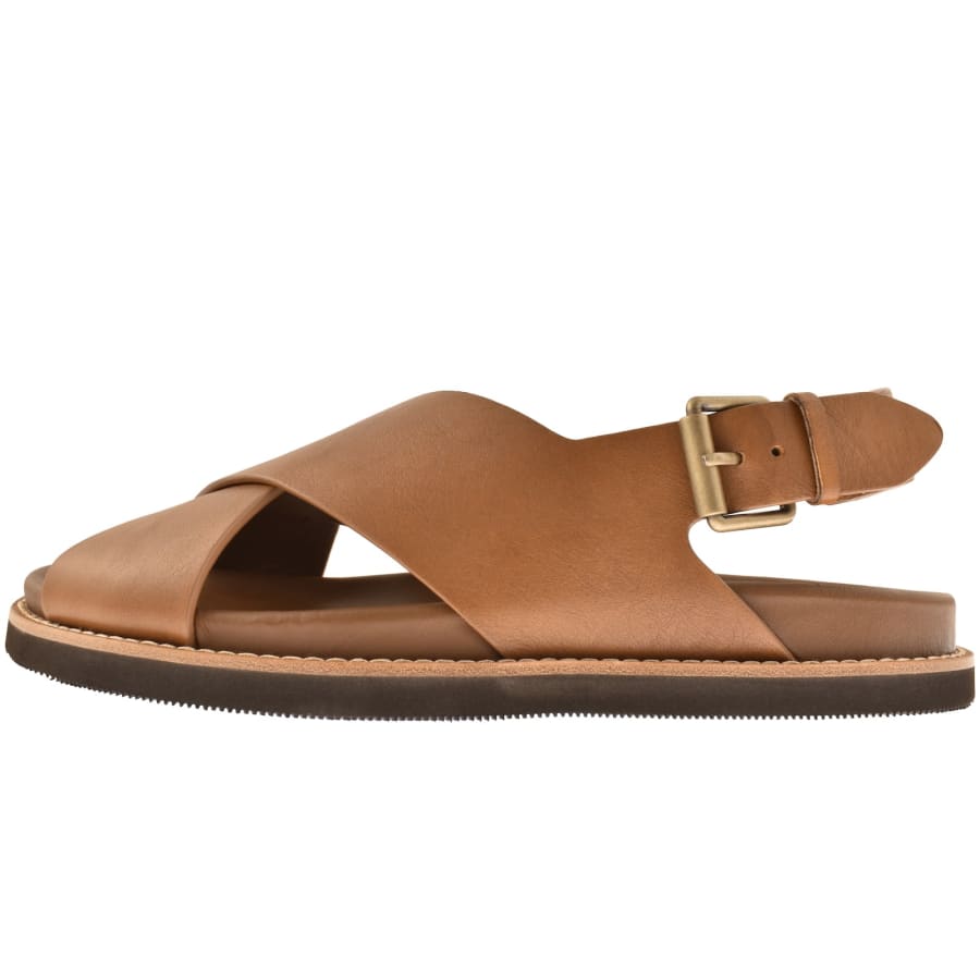 Image number 1 for Ralph Lauren Zane Leather Sandals Brown