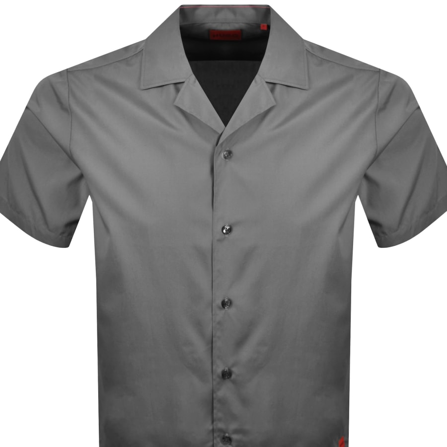 Image number 2 for HUGO Ellino Linen Shirt Grey