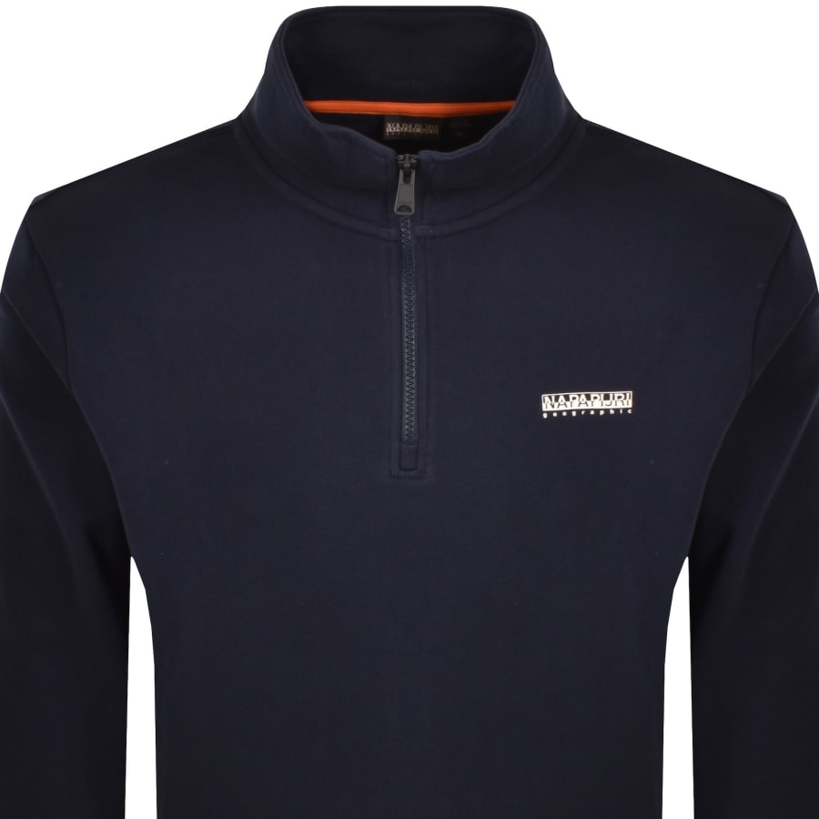 Image number 2 for Napapijri B Small Box Half Zip Sweatshirt Blue