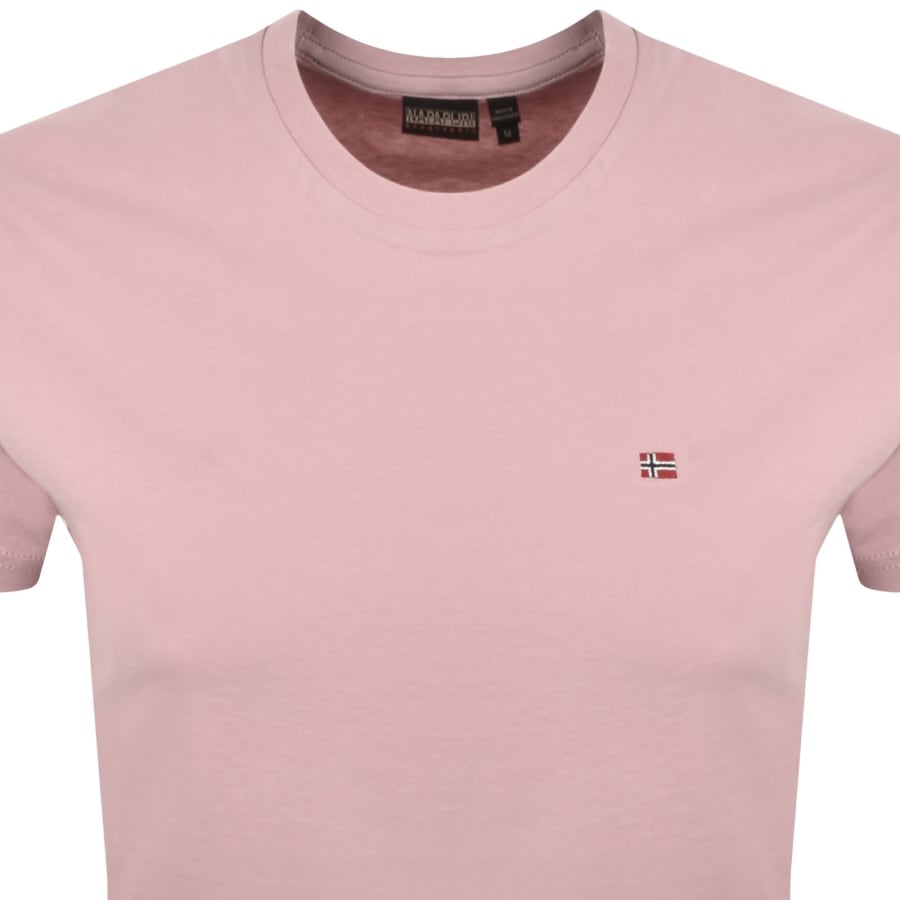 Image number 2 for Napapijri Salis Sum Logo T Shirt Pink