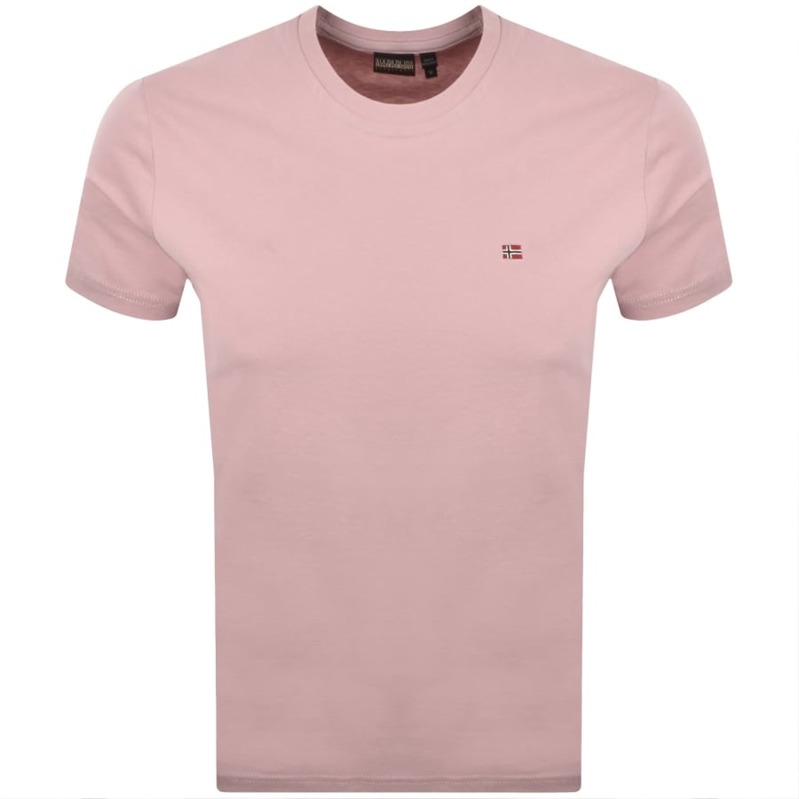 Image number 1 for Napapijri Salis Sum Logo T Shirt Pink