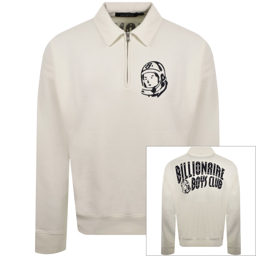 Image number 1 for Billionaire Boys Club Quarter Zip Sweatshirt Cream