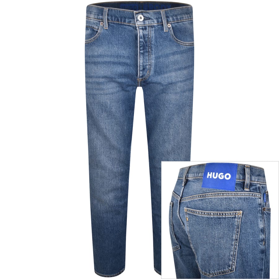 Image number 1 for HUGO Blue Brody Tapered Mid Wash Jeans Blue