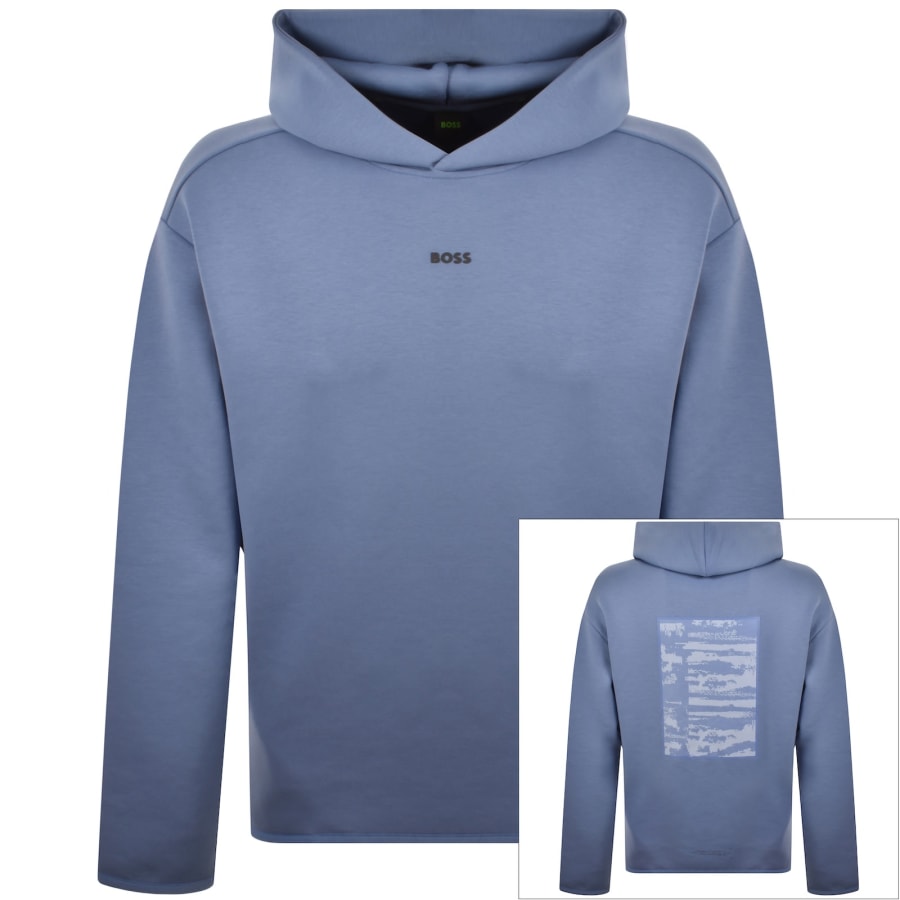 Image number 1 for BOSS Globe Hoodie Light Blue