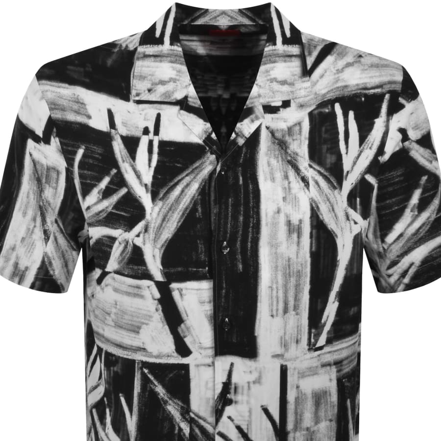 Image number 2 for HUGO Exolino Relaxed Fit Patterned Shirt Black